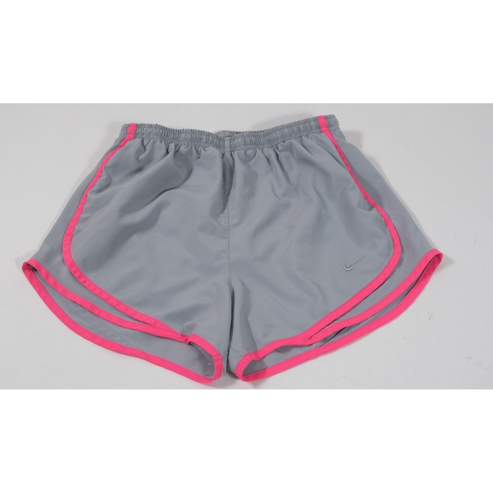 Nike Shorts Womens S Gray Pink Dri-Fit Tempo Running Athletic Mesh Trim Workout